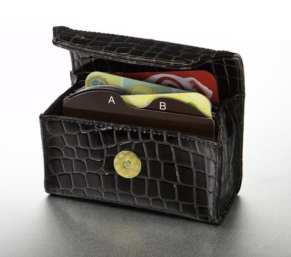 Card Holder Brown Croc-