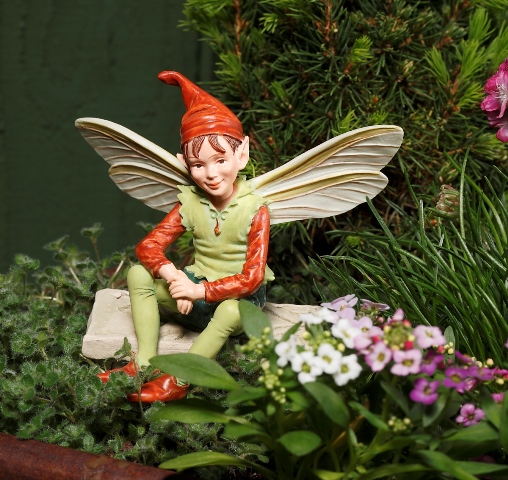 ELM TREE FAERY Flower Fairy Ornament On Base Cicely Mary Barker faerie figurine 