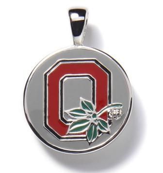 Ohio State Pendant Red O with Leaf