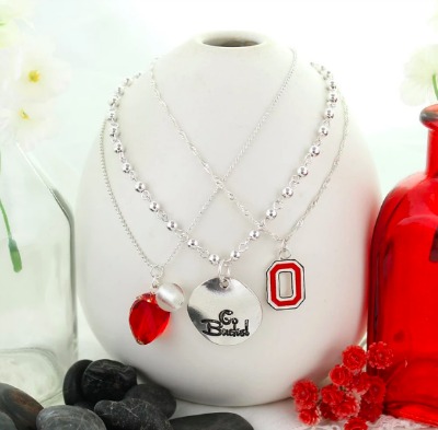 Ohio State Trio Necklace