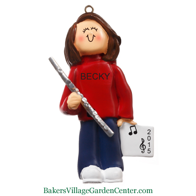 Personalized Christmas Ornaments Musician Flute Girl - Personalized Christmas Ornaments Musician Flute Girl