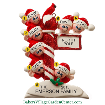 personalized christmas ornaments north pole family of 7 personalized christmas ornaments north pole family of 7