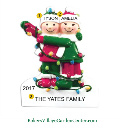 Personalized Christmas Ornaments Tangled Lights Couple - Personalized Christmas Ornaments Tangled Lights Couple