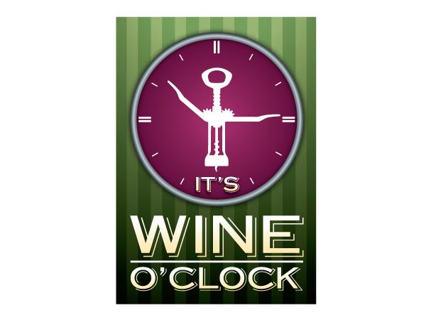 Garden Flag Wine O'Clock Green-