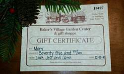 gift certificates